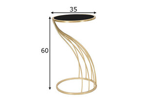 Sivupöytä Glam, 35x60 cm, kulta/musta hinta ja tiedot | Sohvapöydät | hobbyhall.fi