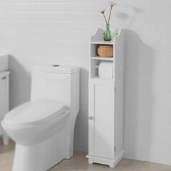 Erillinen kylpyhuonekaappi SoBuy FRG177-W, valkoinen hinta ja tiedot | SoBuy Kylpyhuoneen kalusteet | hobbyhall.fi