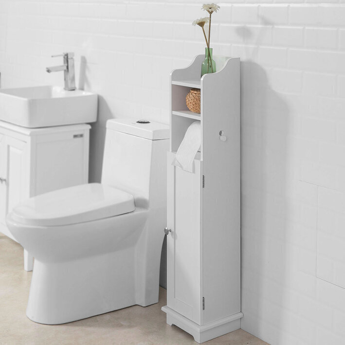 Erillinen kylpyhuonekaappi SoBuy FRG177-W, valkoinen hinta ja tiedot | Kylpyhuonekaapit | hobbyhall.fi