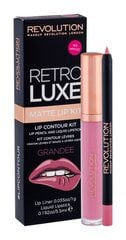 Makeup Revolution Retro Luxe Kits Matte Grandee setti: huulipuna + huultenrajauskynä hinta ja tiedot | Huulipunat, huulikiillot ja huulirasvat | hobbyhall.fi
