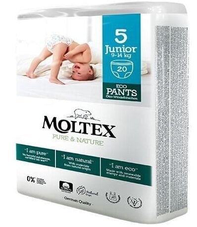Housuvaipat Moltex Pure & Nature 5 Junior 9-14kg 20kpl 20kpl hinta ja tiedot | Vaipat | hobbyhall.fi