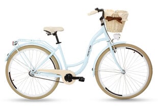 Goetze 28 1SP -polkupyörä ja kori sisältöineen, sininen/kerma hinta ja tiedot | Polkupyörät | hobbyhall.fi