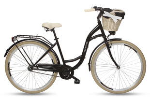 Goetze 28 1SP -polkupyörä ja kori sisältöineen, musta/kerma hinta ja tiedot | Polkupyörät | hobbyhall.fi
