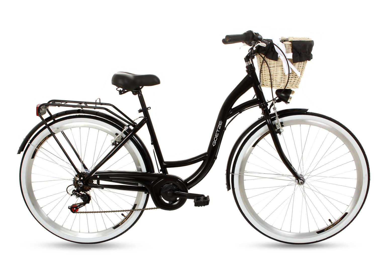 Goetze 28 6SP -polkupyörä ja kori, musta hinta ja tiedot | Polkupyörät | hobbyhall.fi