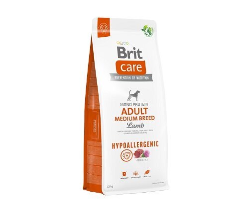 Brit Care aikuisille keskikokoisille hypoallergeenisille koirille lammasta ja riisiä, 12 kg (uusi pakkaus) hinta ja tiedot | Koiran kuivaruoka | hobbyhall.fi