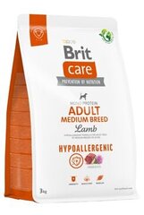 Brit Care aikuiset keskikokoiset koirat hypoallergeeninen karitsanlihaa ja riisiä sisältävä, 3 kg (uusi pakkaus) hinta ja tiedot | Koiran kuivaruoka | hobbyhall.fi