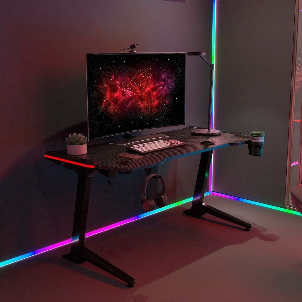 Työpöytä Loctek, puu, (125x60 cm), musta hinta ja tiedot | Tietokonepöydät ja työpöydät | hobbyhall.fi