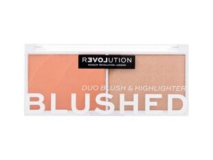 Makeup Revolution Colour Play Duo Palette - poskipunapaletti ja korostukset 5,8 g Queen - Queen hinta ja tiedot | Revolution Meikit | hobbyhall.fi