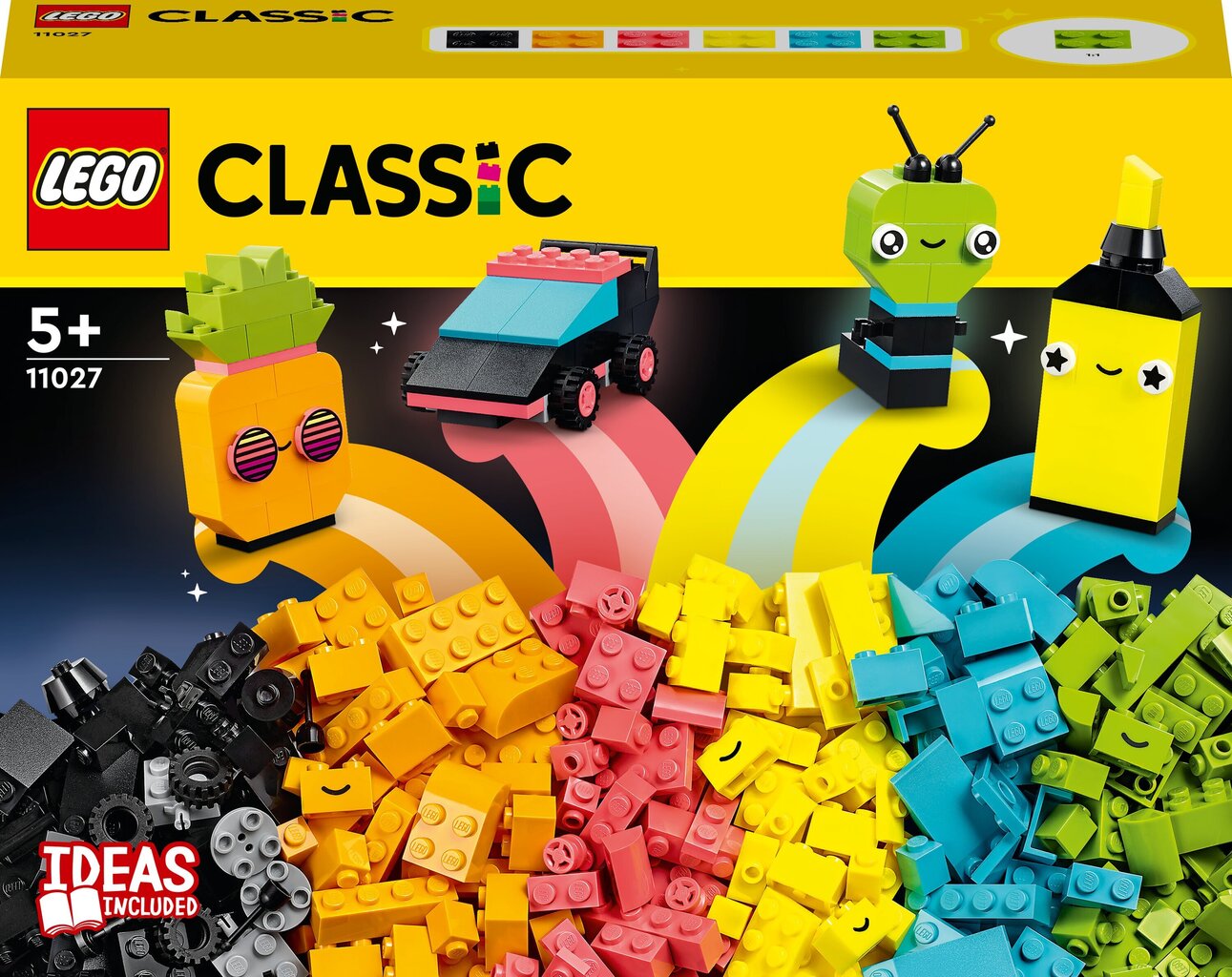 11027 LEGO® Classic Luova leikki neonväreillä hinta ja tiedot | LEGOT ja rakennuslelut | hobbyhall.fi