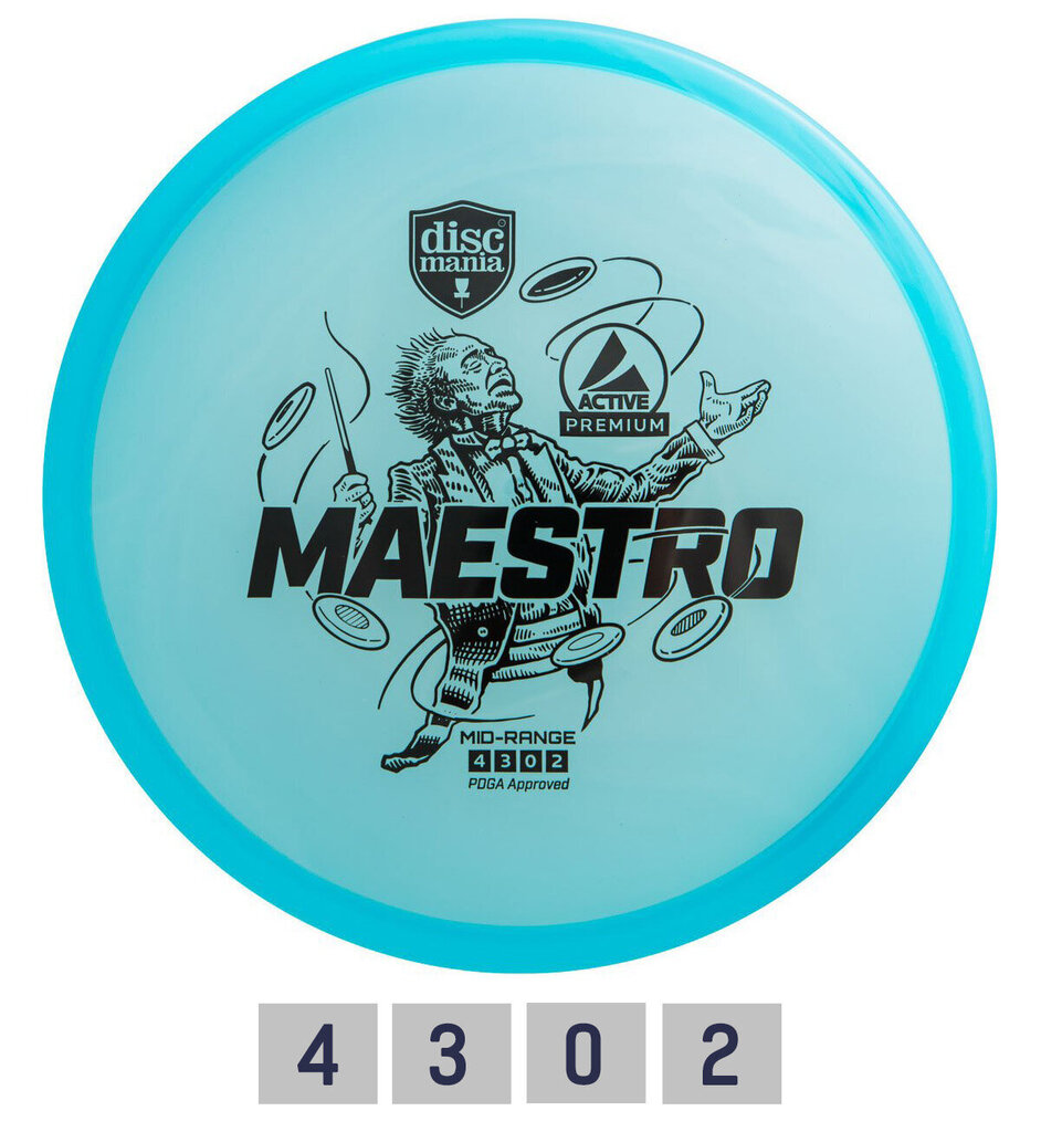 Frisbee Midrange driver PREMIUM MAESTRO 4/3/0/2 hinta ja tiedot | Frisbeegolf | hobbyhall.fi