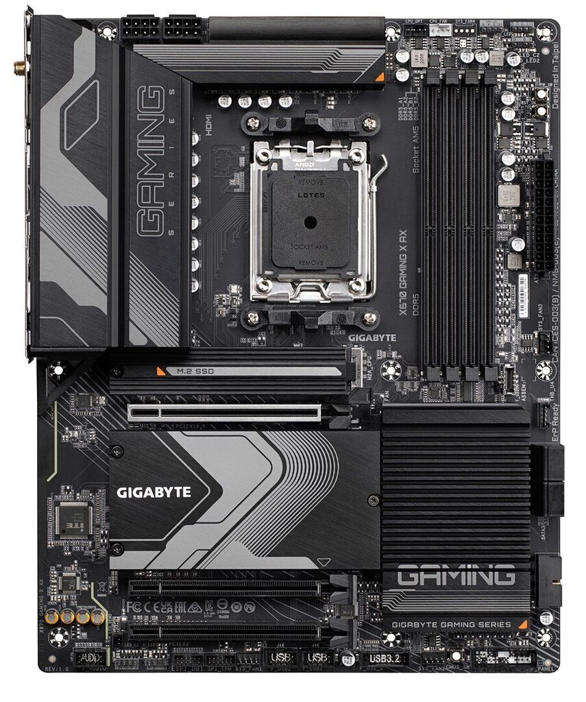 Mainboard|GIGABYTE|AMD X670|SAM5|ATX|Memory DDR5|Memory slots 4|1xPCI-Express 3.0 16x|1xPCI-Express 4.0 16x|2xM.2|1xHDMI|4xUSB 2.0|8xUSB 3.2|1xUSB-C|1 hinta ja tiedot | Emolevyt | hobbyhall.fi