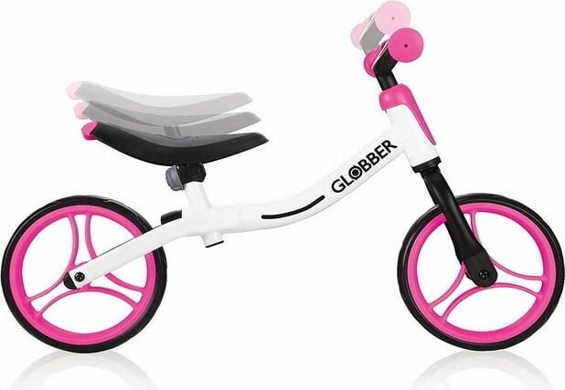 Potkupyörä Globber Go Bike 610262, valkoinen/vaaleanpunainen hinta ja tiedot | Potkupyörät | hobbyhall.fi