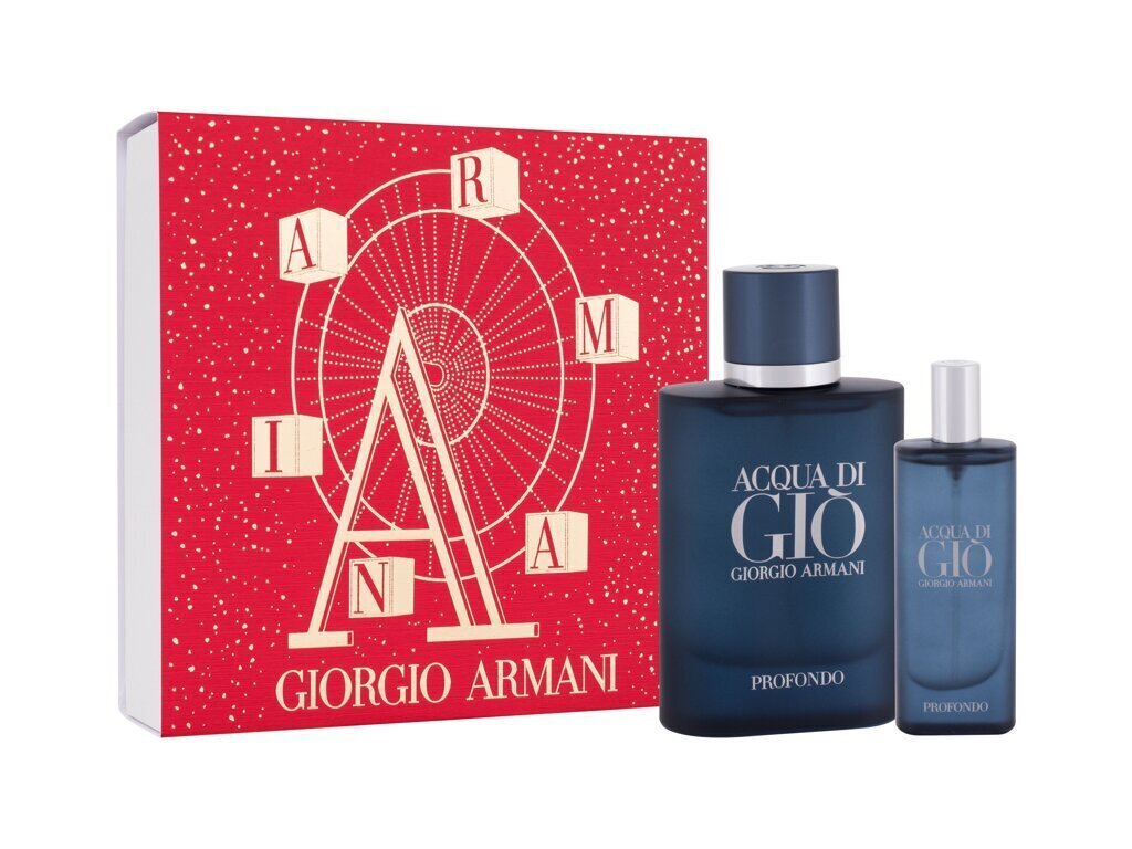 Paketti Giorgio Armani Acqua Di Giò Profondo EDP, 75 ml + EDP, 15 ml hinta ja tiedot | Miesten hajuvedet | hobbyhall.fi