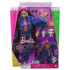 Barbie® Extra -nukke sininen leopardipuku HHN09 hinta ja tiedot | Tyttöjen lelut | hobbyhall.fi