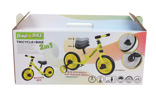 Potkupyörä Bimbo Bike 2in1 Pyörä, musta/keltainen hinta ja tiedot | Potkupyörät | hobbyhall.fi