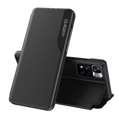 Hurtel Eco Leather View Case for Xiaomi Redmi Note 11S / Note 11, musta hinta ja tiedot | Puhelimen kuoret ja kotelot | hobbyhall.fi