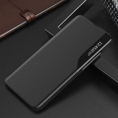 Hurtel Eco Leather View Case for Xiaomi Redmi Note 11S / Note 11, musta hinta ja tiedot | Puhelimen kuoret ja kotelot | hobbyhall.fi