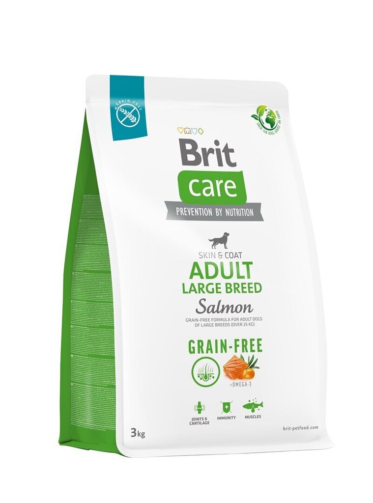 Brit Care rehu isokokoisille aikuisille yli 25 kg painaville koirille, viljaton lohella ja perunalla, 3 kg hinta ja tiedot | Koiran kuivaruoka | hobbyhall.fi