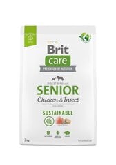 BRIT Care tasapainotettu kaikille senioriroduille, kananpoikaa ja hyönteisiä, 3 kg hinta ja tiedot | Koiran kuivaruoka | hobbyhall.fi