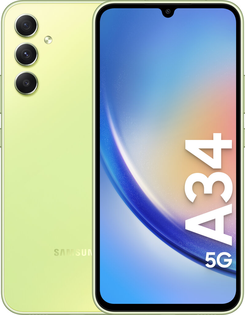 Samsung Galaxy A34 5G 6/128GB Light Green SM-A346BLGAEUE hinta ja tiedot | Matkapuhelimet | hobbyhall.fi