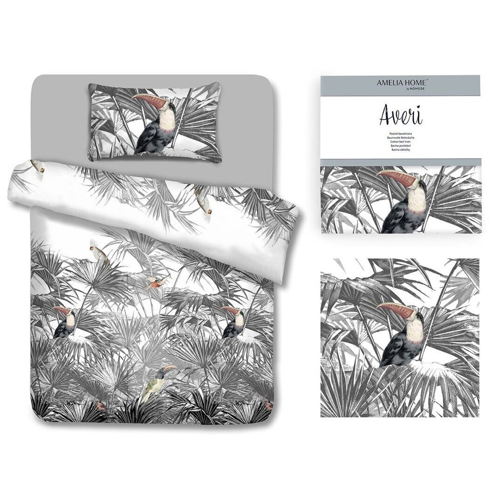 AmeliaHome vuodevaatteet Averi Toucan 155x220, 2 osaa hinta ja tiedot | Pussilakanat | hobbyhall.fi