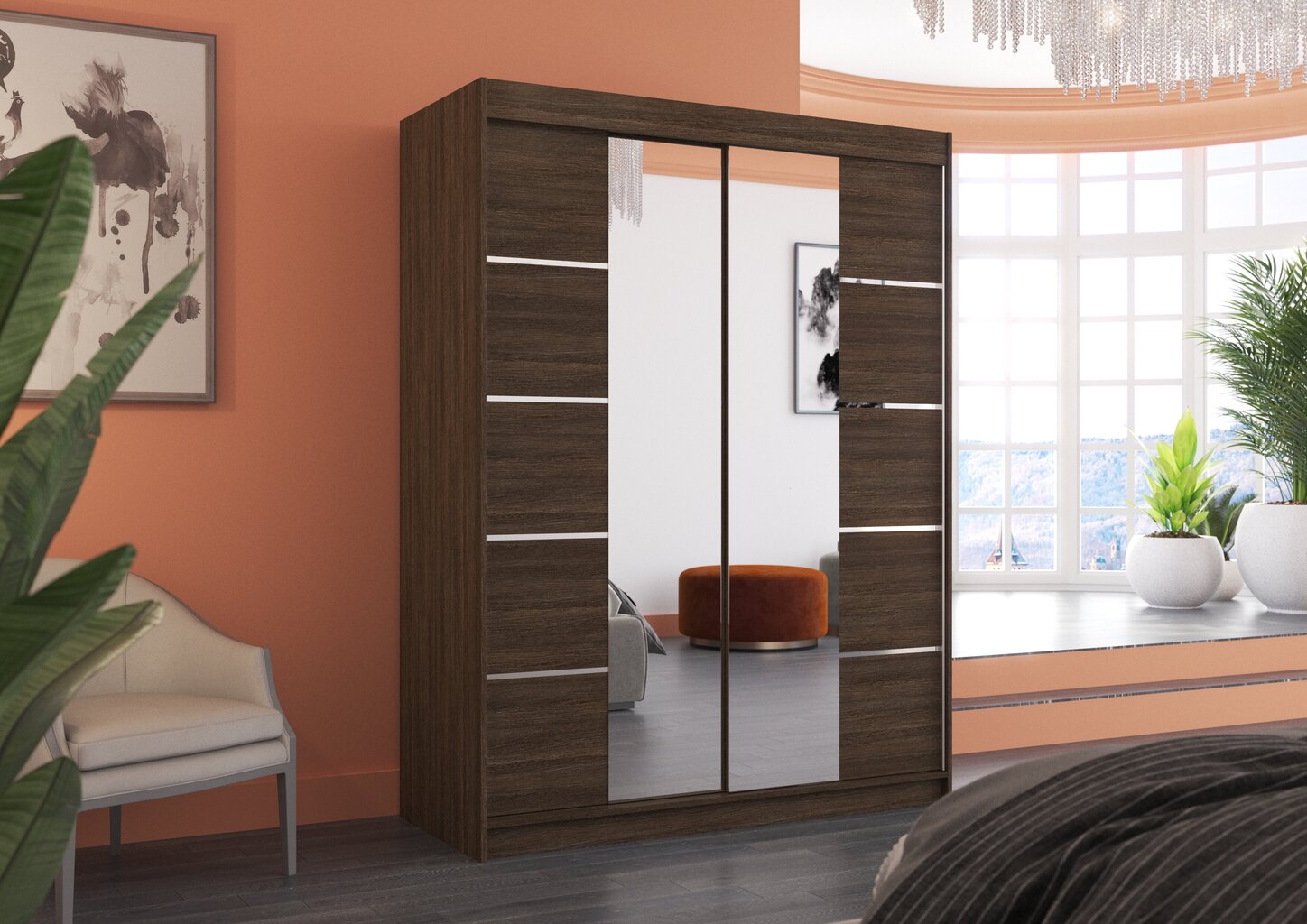 ADRK Furniture Nordic, ruskean värinen kaappi hinta ja tiedot | Kaapit | hobbyhall.fi
