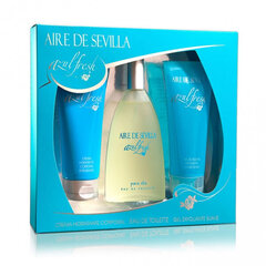 Setti Aire de Sevilla Azul Fresh naisille: Hajuvesi, 100 ml + vartalovoide, 150 ml + vartalokuorinta, 150 ml. hinta ja tiedot | Naisten hajuvedet | hobbyhall.fi