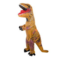 T-REX Giant puhallettava dinosaurus, 1,5 - 1,9 m, ruskea hinta ja tiedot | Naamiaisasut | hobbyhall.fi