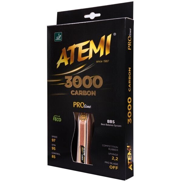 Pöytätennismaila Atemi 3000 Carbon hinta ja tiedot | Pingismailat | hobbyhall.fi