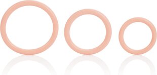 CalExotics Tri-Rings Penisrengassetti, beige hinta ja tiedot | Penisrenkaat | hobbyhall.fi