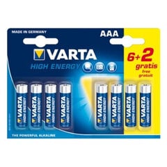 Varta LR6 AA 1,5V paristot, 8 kpl. hinta ja tiedot | Paristot | hobbyhall.fi