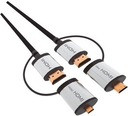 OMEGA HDMI-kaapeli V.1.4 MUSTA 1,5 m + sovitin miniHDMI ja microHDMI hinta ja tiedot | Kaapelit ja adapterit | hobbyhall.fi