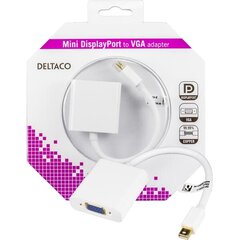 Deltaco DP-VGA4-K, Mini DisplayPort, VGA, 0.18 metrin pituinen hinta ja tiedot | Kaapelit ja adapterit | hobbyhall.fi