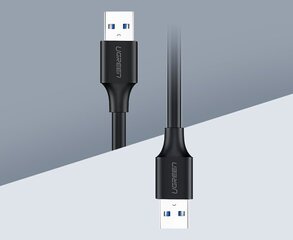Kaapeli Ugreen USB 2.0 (male) - USB 2.0 (male) 1 m, musta, UGR391BLK hinta ja tiedot | Kaapelit ja adapterit | hobbyhall.fi