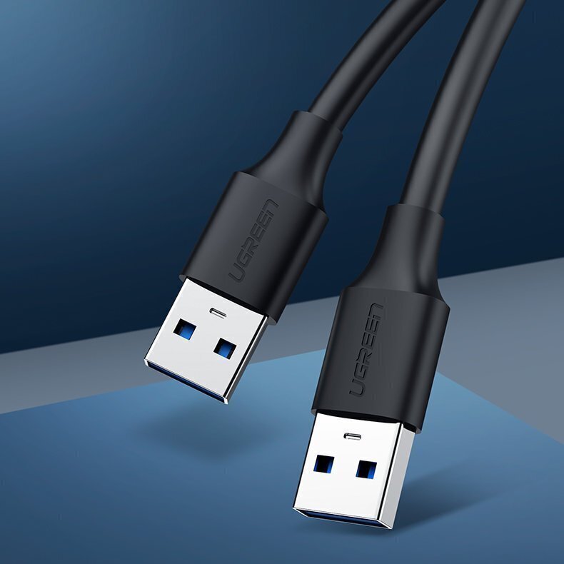Kaapeli Ugreen USB 2.0 (male) - USB 2.0 (male) 1 m, musta, UGR391BLK hinta ja tiedot | Kaapelit ja adapterit | hobbyhall.fi