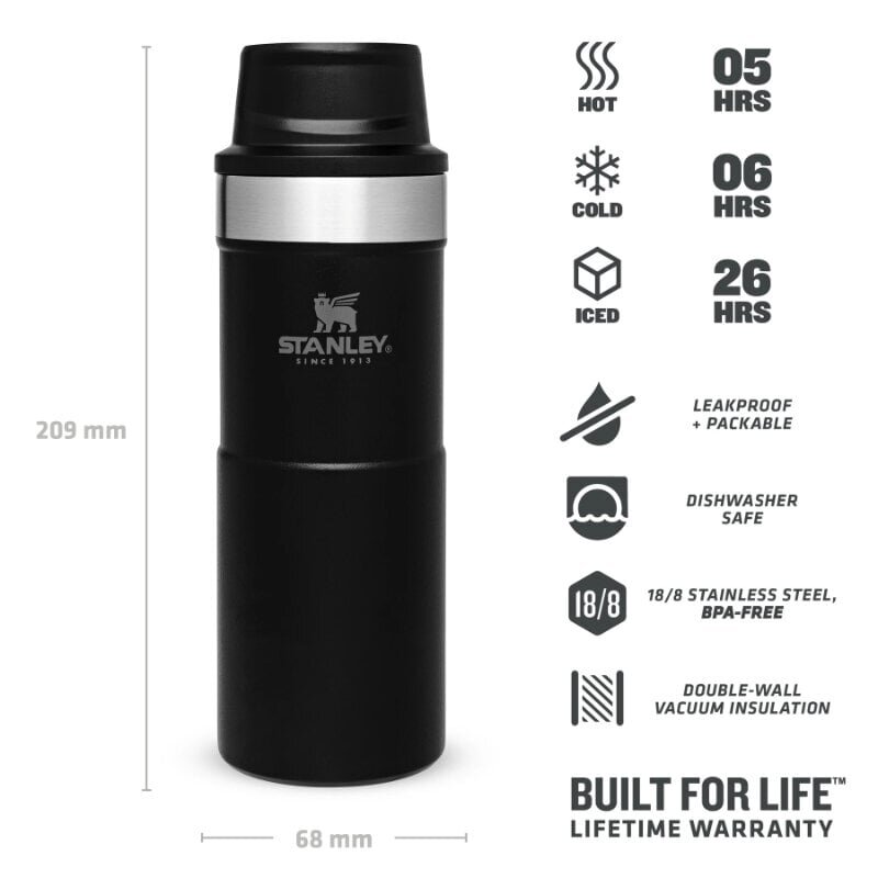 Termosmuki The Trigger-Action Travel Mug Classic 0,35 l, mattamusta hinta ja tiedot | Termoskannut ja termosmukit | hobbyhall.fi