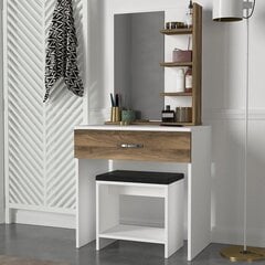 Pukeutumispöytä Kalune Design, 4301, valkoinen/ruskea hinta ja tiedot | Peilipöydät | hobbyhall.fi