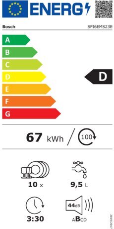 Bosch Series 6 SPI6EMS23E hinta ja tiedot | Astianpesukoneet | hobbyhall.fi