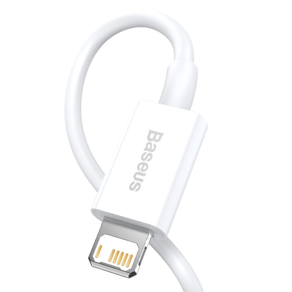 Baseus Superior USB-kaapeli - Lightning 2,4A 0,25 m, valkoinen (CALYS-02) hinta ja tiedot | Puhelinkaapelit | hobbyhall.fi