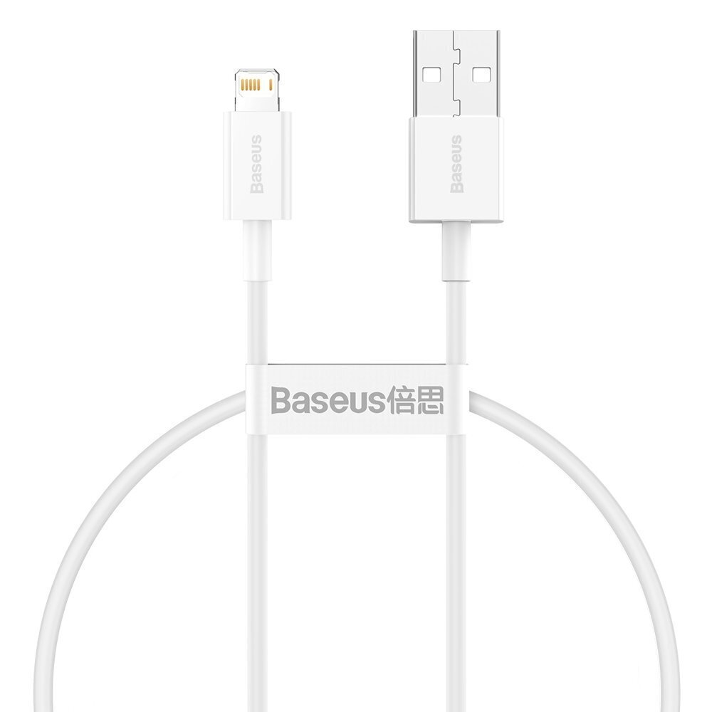 Baseus Superior USB-kaapeli - Lightning 2,4A 0,25 m, valkoinen (CALYS-02) hinta ja tiedot | Puhelinkaapelit | hobbyhall.fi