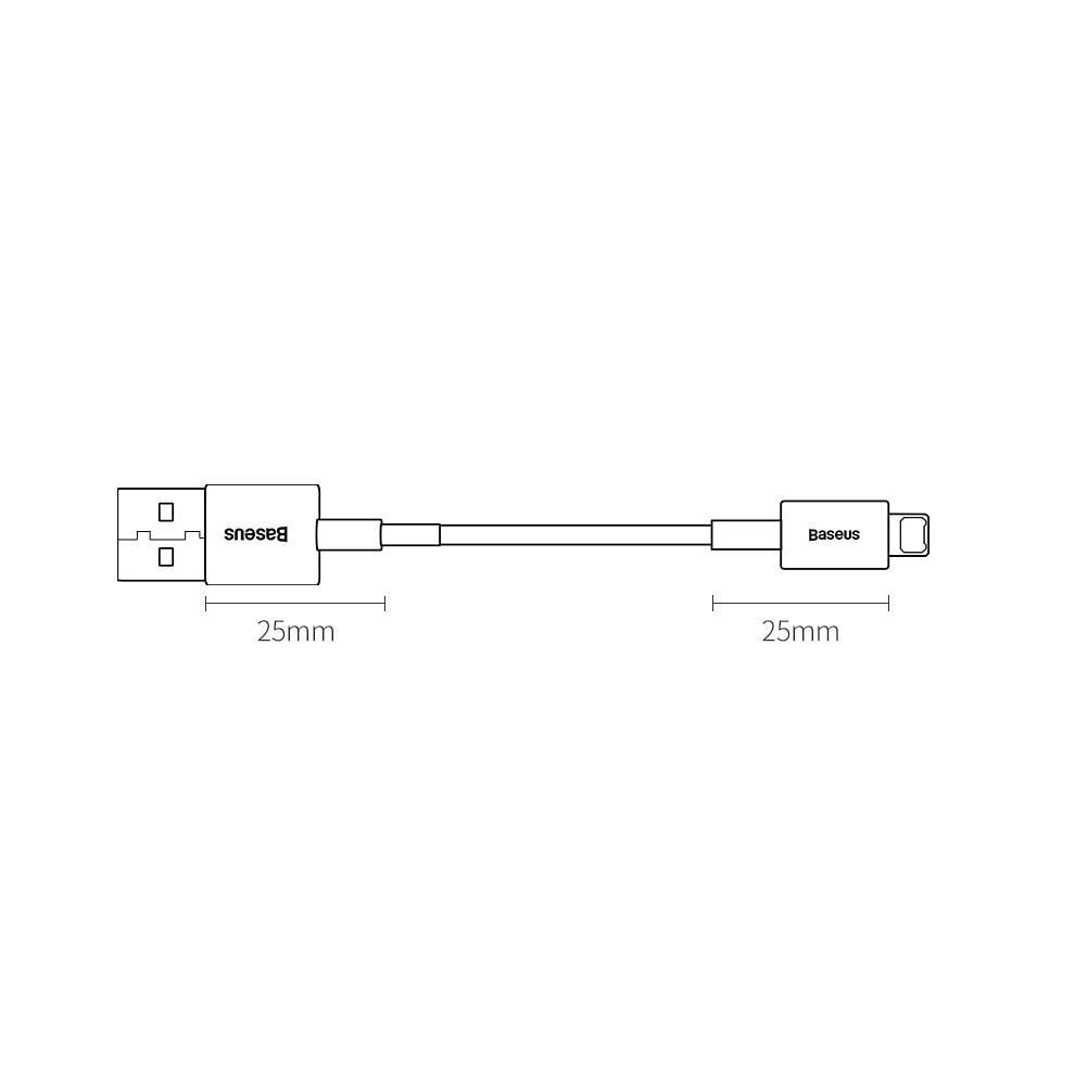 Baseus Superior USB-kaapeli - Lightning 2,4A 0,25 m, valkoinen (CALYS-02) hinta ja tiedot | Puhelinkaapelit | hobbyhall.fi