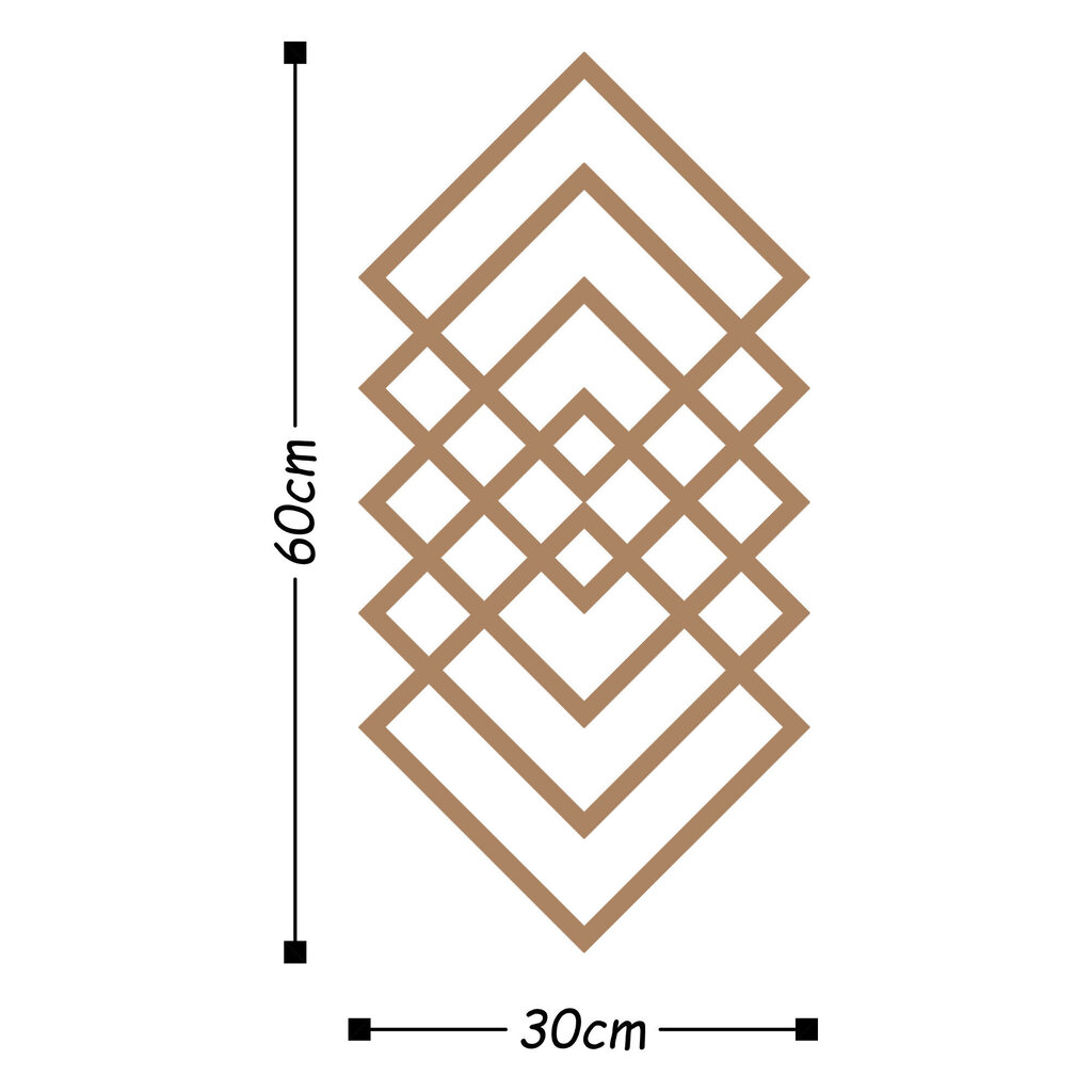 Geometry Copper Seinäkoriste, 30x60 cm hinta ja tiedot | Sisustustuotteet | hobbyhall.fi