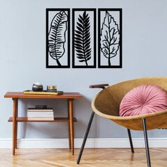 Leaf metallinen seinäkoriste, musta, 70x55 cm hinta ja tiedot | Sisustustuotteet | hobbyhall.fi