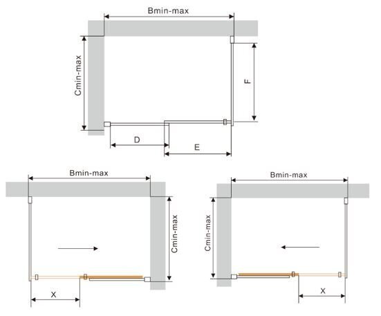 Mexen Omega Suihkukaappi, 8 mm, 120x70,80,90,100, kulta hinta ja tiedot | Suihkukaapit ja suihkunurkat | hobbyhall.fi