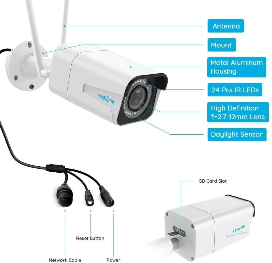 Reolink RLC-511WA 5MP Dual Band WiFi-valvontakamera, 5X zoom hinta ja tiedot | Valvontakamerat | hobbyhall.fi