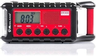 Hätälaite Midland ER300, aurinkoakku, dynamo, Varavirtalähde, AM/FM-radio - End of World Radio hinta ja tiedot | Midland Autotuotteet | hobbyhall.fi