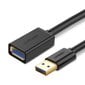 Ugreen US129 USB 3.0 jatkokaapeli 1,5m musta hinta ja tiedot | Adapterit | hobbyhall.fi