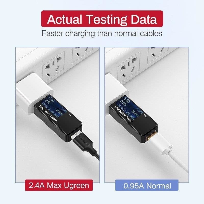 Ugreen US289 USB - Micro USB -kaapeli, QC 3.0, 2.4A, 1m, musta hinta ja tiedot | Kaapelit ja adapterit | hobbyhall.fi