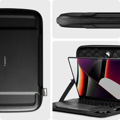 Spigen Rugged Armor Pouch Pro erittäin kestävä kannettavan tietokoneen kotelo (13-14”), musta hinta ja tiedot | Tietokonelaukut | hobbyhall.fi