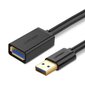 Ugreen US129 USB 3.0 jatkojohto 2m musta hinta ja tiedot | Kaapelit ja adapterit | hobbyhall.fi